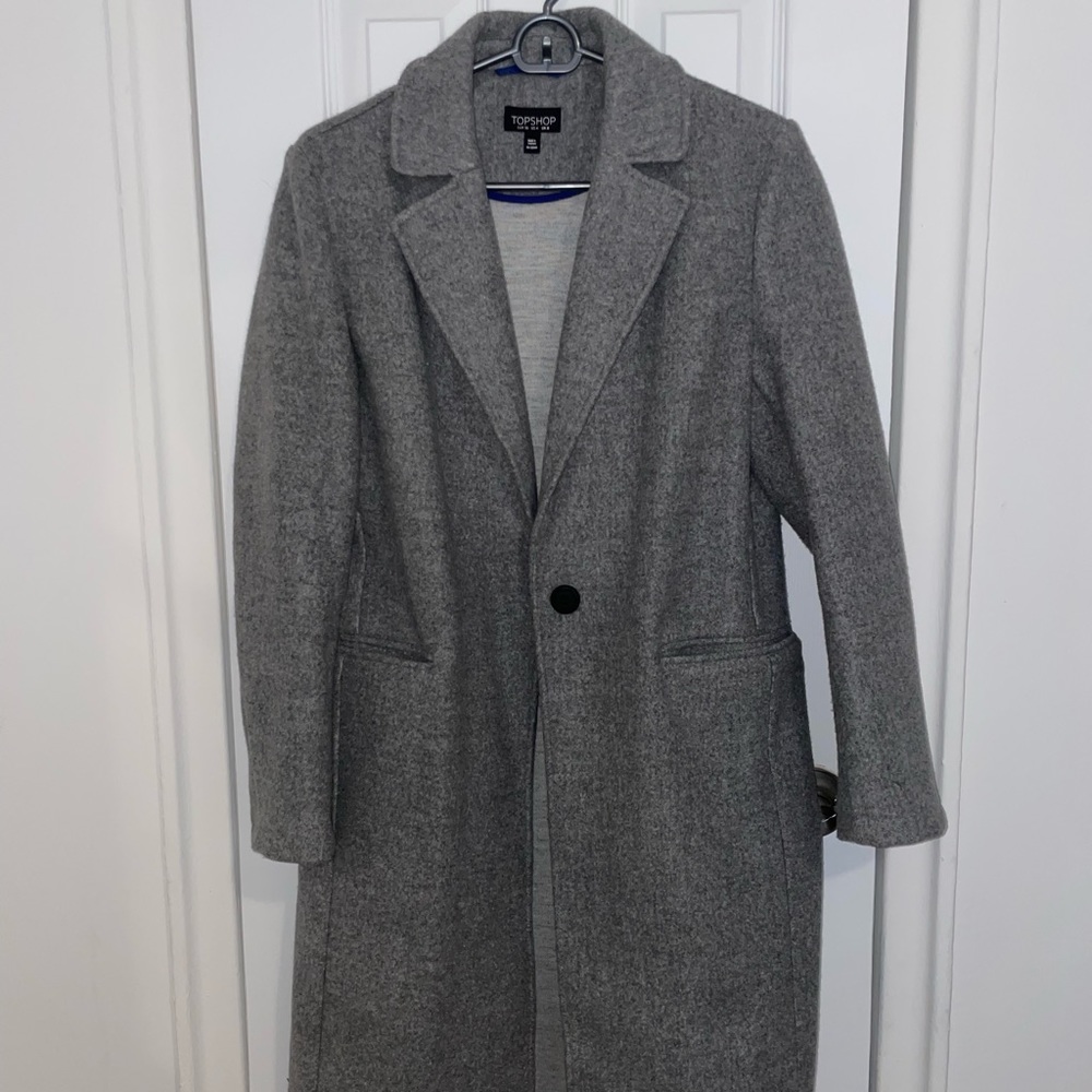 Topshop Grey Peacoat Coat size small